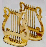 Bookends Brass Lyre