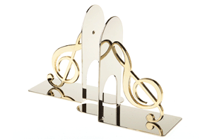 Bookends Brass and Chrome  G Clef