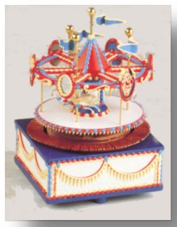 Musical Carousel - Red and Blue Dome (Medium)