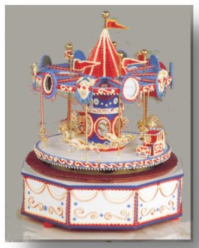 Musical Carousel - Red and White Dome (Large)