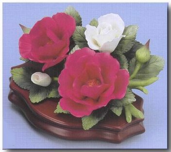 Porcelain Flowers Roses of Red