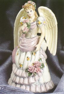 Yamada Porcelain Angel with Flowers