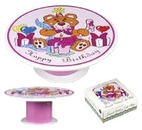 Cake Plate Birthday Bear  in Pink or Blue