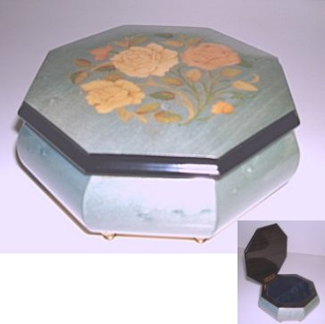 Blue Octagon with Floral Inlay (1.18)