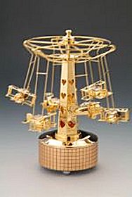 24K Gold Plated Airplanes with Austrian Crystals Music Box Figurine