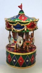 Revolving Miniature Enamel Bejeweled Musical Carousel (small)
