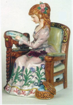 Sarian Collection  Girl Embroidering