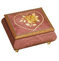 Heart and Rose Inlay in soft wine-red (1.18)