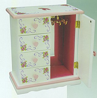 Child's Wooden Musical Jewelry box (Large)