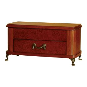 Burl Walnut Finish Musical Jewel Chest with Drawer - Chloe