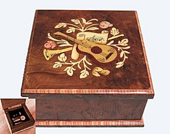 Small Square Reuge Instrument Inlay Musical Box