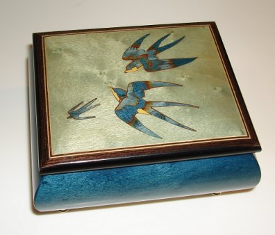 Reuge Inlaid Swallows  Music Box(1.18)