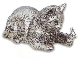 Silver Musical Figurine Kitten