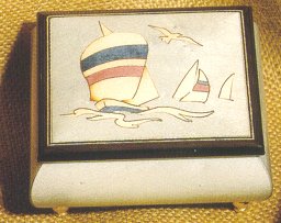 Nautical Music Box  Jib Sail inlay - light blue (1.18)