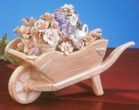 Wheelbarrow of Flowers in Porcelain