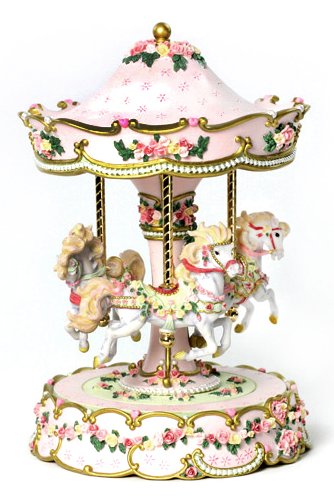 Musical Hearts and Roses 3 Horse Carousel