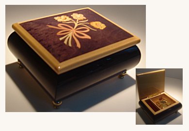 Small Purple Box Inlaid Flowers and Ribbon (1.18)