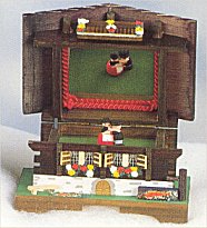 Swiss Chalet Music Box with a Single Dancing Couple  