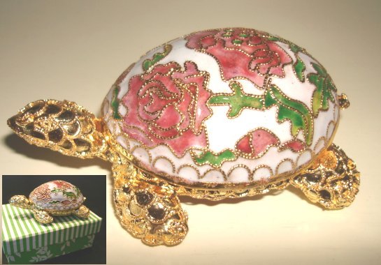 Cloisonne Musical Tortoise