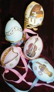 Easter Eggs - Set of  Three - Decorated with Musical Motif