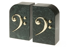 Bookends Brass and Marble F Clef