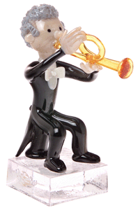 Glass Trumpet Player Figure