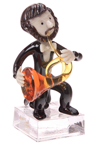 Glass French Horn Figure