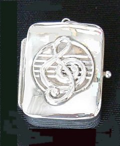 Silver Pendant Music Box G Clef