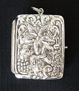 Silver Pendant Music Box Baroque Flower