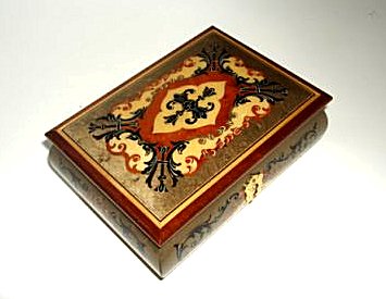 Vintage Italian Musical Jewelry Box with Intricate Marquetry (small 1.18)