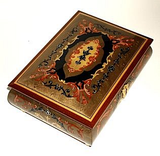 Vintage Italian Musical Jewelry Box with Intricate Design (Med Small 1.18)