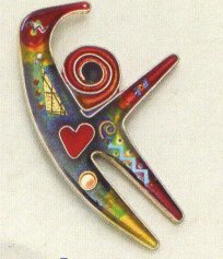 Enamel Dancer Brooch