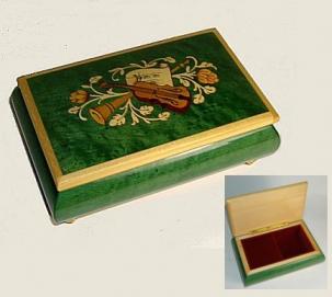 Musical Instrument inlay on Green Music Box (1.18)