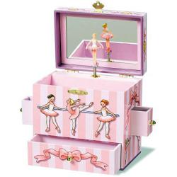 Enchantmints larger Ballerina Musical Jewelry Box depicting Ballet Class