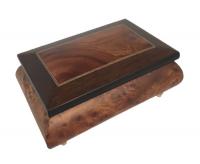 rectangular-pattern with walnut and filleto boarder on birdseye elm music box