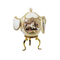 Musical Ornate Merry Go Round Ostrich Egg