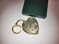 Vintage Musical Heart Shaped Locket Keychain 