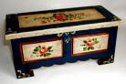 Musical Hope Chest Tole Painted with Reuge Movement (1.18)