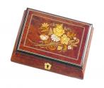 Floral Inlay with Filetto Border Musical Box