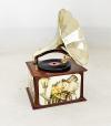 Miniature gramophone music box with Hummel enhancement. 
