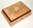 Floral Italian Marquetry on Pink Musical Box (1.18)