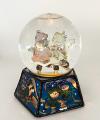 Ice Dancers Snowman and Snowlady in Glitter Globe