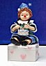 Clown Drummer with Hearts Musical Figurine