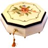 White Octagon Jewelry box with Rose and Butterfly Inlay (1.18)