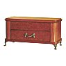 Burl Walnut Finish Musical Jewel Chest with Drawer - Chloe