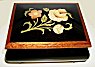 Floral Inlay on Small Black Square Musical Box(1.18)