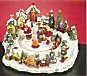 Christmas Village Scene with Ice Skater