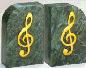 Bookends Brass and Marble Bass Clef (or G Clef)