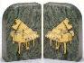 Bookends Brass and Marble Piano