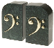 Bookends Brass and Marble F Clef